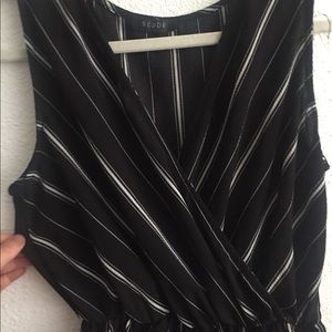 Black and white stripe Jumpsuit. Harem pant cut